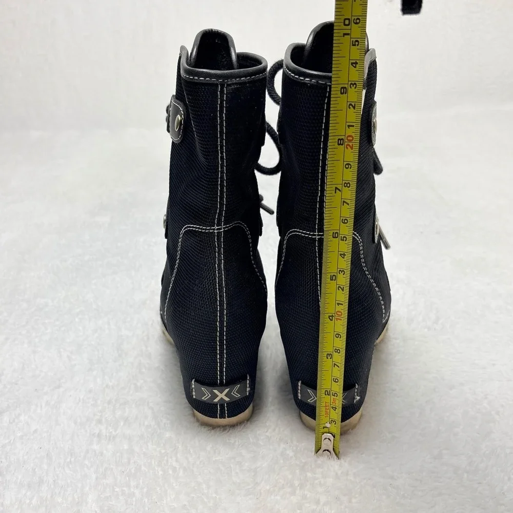 Sorel Joan of Arctic Mid Wedge Celebration Black Waterproof Boots Sz 8 Utility